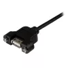 StarTech.com 1 pēdu paneļa montāžas USB kabelis A uz A - M/S, 0,3 m, USB A, USB A, USB 2.0, vīrišķais/sievišķais, melns