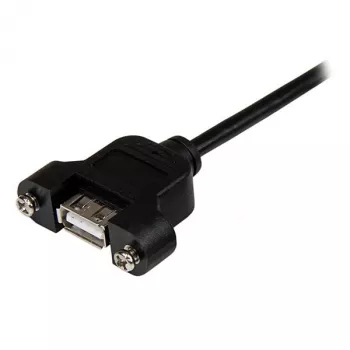 StarTech.com 1 pēdu paneļa montāžas USB kabelis A uz A - M/S, 0,3 m, USB A, USB A, USB 2.0, vīrišķais/sievišķais, melns