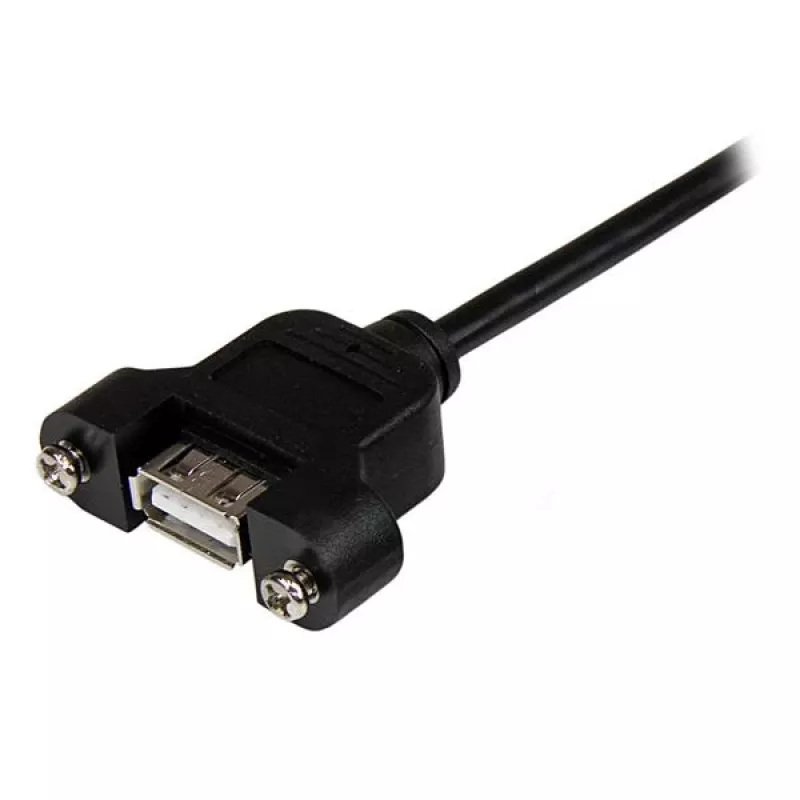 StarTech.com 1 pēdu paneļa montāžas USB kabelis A uz A - M/S, 0,3 m, USB A, USB A, USB 2.0, vīrišķais/sievišķais, melns