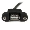 StarTech.com 1 pēdu paneļa montāžas USB kabelis A uz A - M/S, 0,3 m, USB A, USB A, USB 2.0, vīrišķais/sievišķais, melns