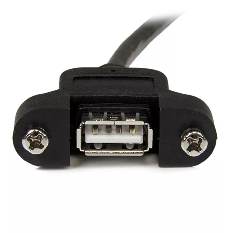 StarTech.com 1 pēdu paneļa montāžas USB kabelis A uz A - M/S, 0,3 m, USB A, USB A, USB 2.0, vīrišķais/sievišķais, melns