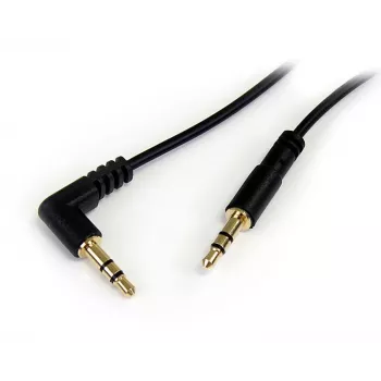 StarTech.com 1 pēdu plāns 3,5 mm uz taisnleņķa stereo audio kabelis - vīrišķais/vīrišķais