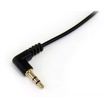 StarTech.com 1 pēdu plāns 3,5 mm uz taisnleņķa stereo audio kabelis - vīrišķais/vīrišķais