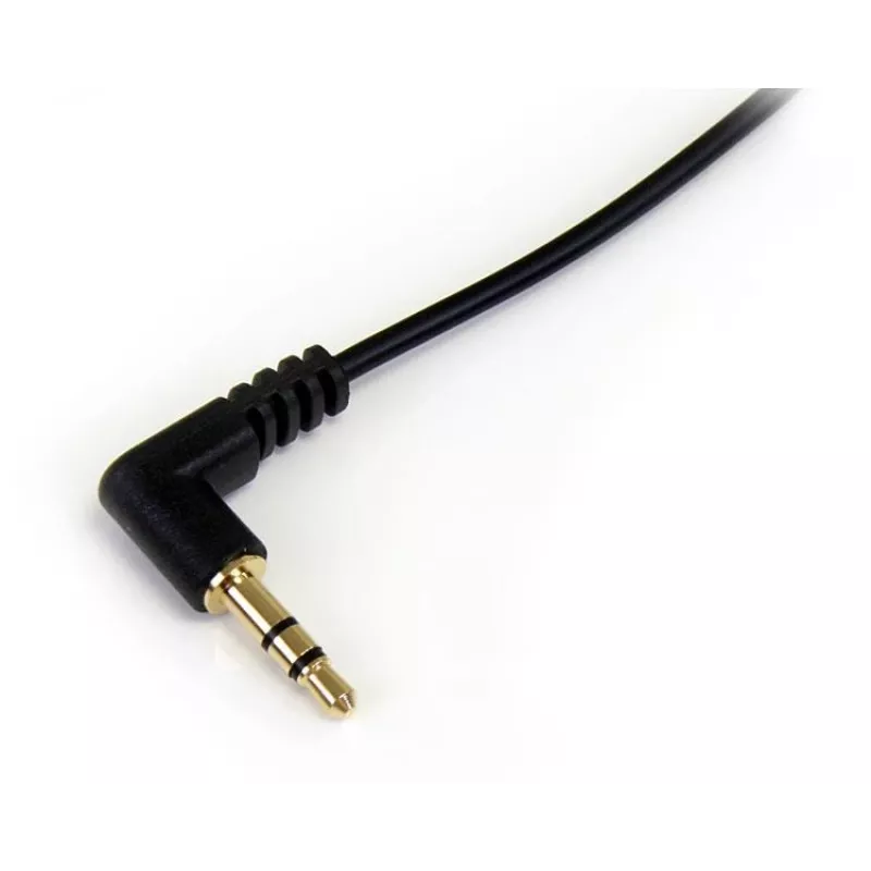 StarTech.com 1 pēdu plāns 3,5 mm uz taisnleņķa stereo audio kabelis - vīrišķais/vīrišķais