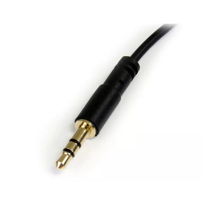 StarTech.com 1 pēdu plāns 3,5 mm uz taisnleņķa stereo audio kabelis - vīrišķais/vīrišķais
