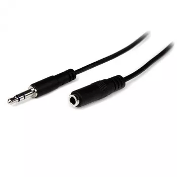 StarTech.com 1 m plāns 3,5 mm stereo pagarinājuma audio kabelis - vīr./siev.