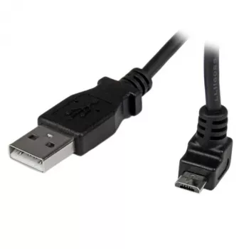 StarTech.com 2m Micro USB kabelis - USB A uz leņķveida Micro B, 2 m, USB A, Micro-USB B, USB 2.0, vīr./vīr., melns