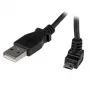 StarTech.com 2m Micro USB kabelis - USB A uz leņķveida Micro B, 2 m, USB A, Micro-USB B, USB 2.0, vīr./vīr., melns