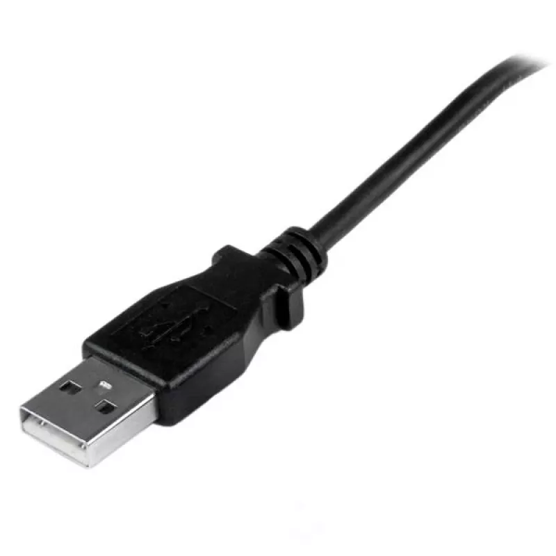 StarTech.com 2m Micro USB kabelis - USB A uz leņķveida Micro B, 2 m, USB A, Micro-USB B, USB 2.0, vīr./vīr., melns