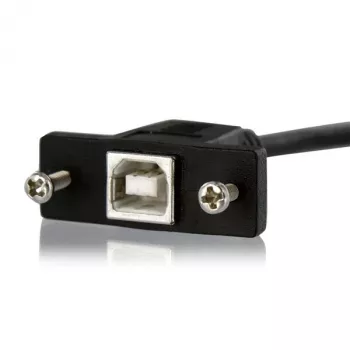 StarTech.com 3 pēdu paneļa stiprinājuma USB kabelis B uz B - sievišķais/vīrišķais, 0,91 m, USB B, USB B, USB 2.0, 0,48 Gbit/s, melns
