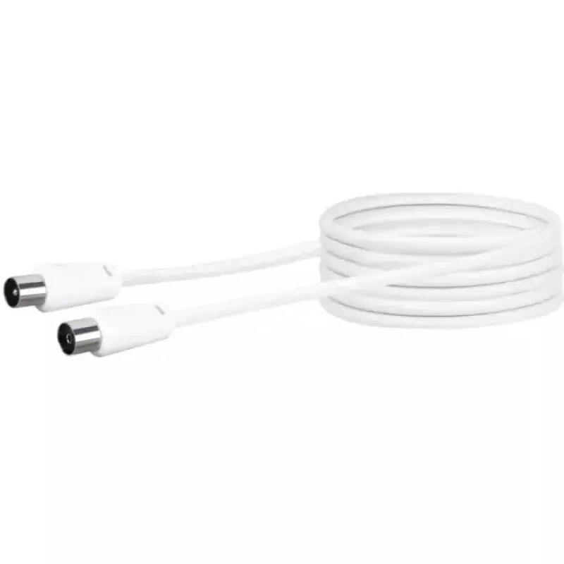 Koaksiālais kabelis Schwaiger 5,0 m IEC – IEC 5 m, balts
