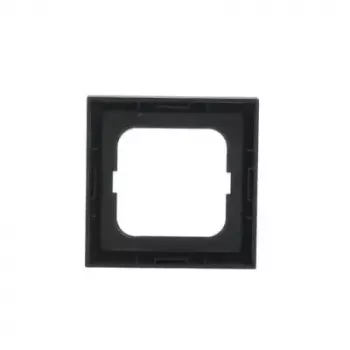 Sienas plāksnes vāks Busch-Jaeger 1721-885K melns, termoplastisks, bez skrūvēm, 80×80 mm, 11 mm biezums