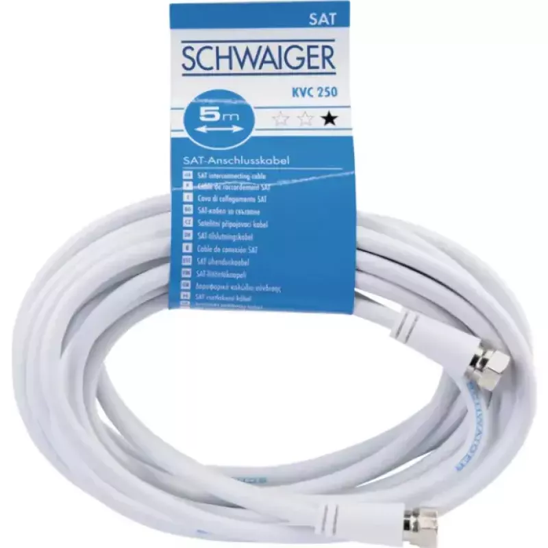 Koaksiālais kabelis Schwaiger KVC250 052 F-tipa 5 m Balts