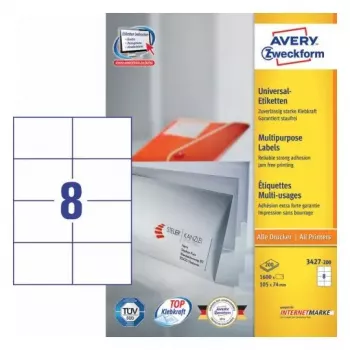 Pašlīmējoša etiķete Taisnstūris AVERY 3427-200
