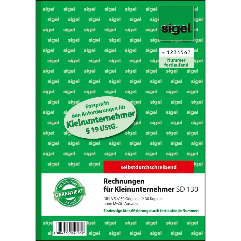 Biznesa Veidlapa Sigel SD130 A5 Balta Dzeltena 60 Lapas