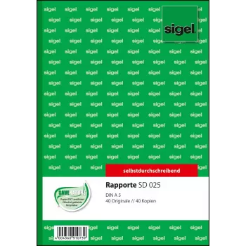 Biznesa veidlapa Sigel SD025 zaļa A5, 80 lapas