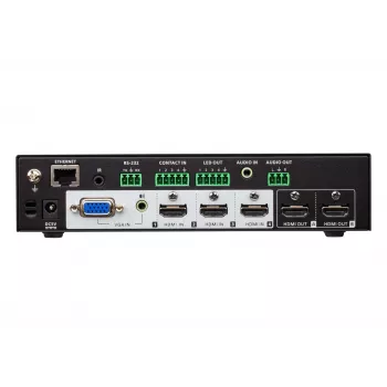 ATEN 4 x 2 True 4K prezentācijas matricas pārslēgs, Multivides prezentācijas matricas pārslēgs, 4096 x 2160 pikseļi, 4096 x 2160, 3840 x 2160, Melna, Metāls, Pogas