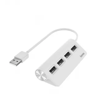 Hama 00200120 saskarnes centrmezgls USB 2.0 480 Mbit/s Balts