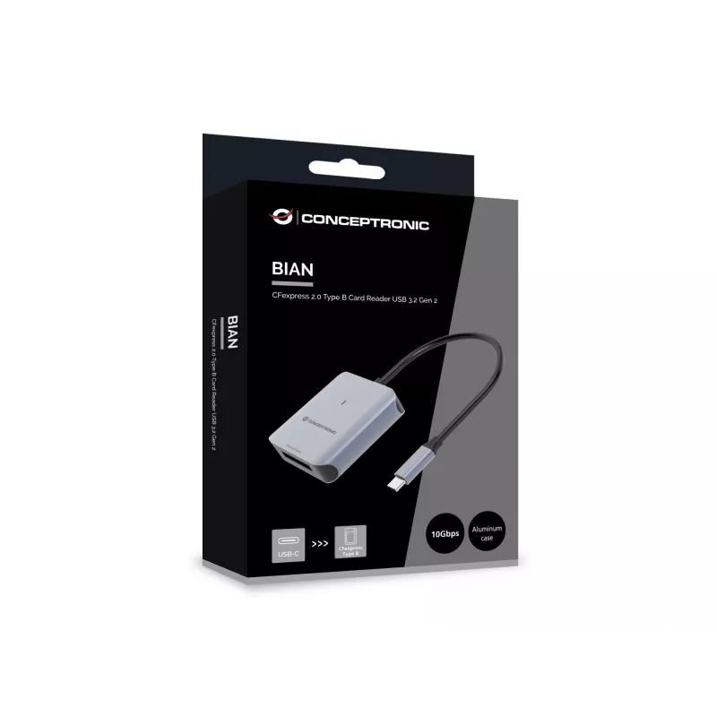 Conceptronic BIAN08G CFexpress 2.0 Type B karšu lasītājs USB 3.2 Gen 2