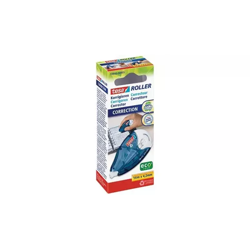 Korekcijas lente TESA Roller 14 m zila balta