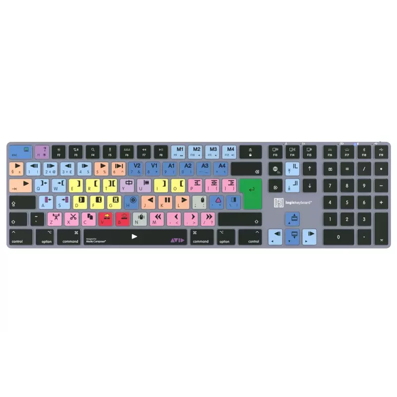 Logickeyboard LKB-MCOM4-TM-UK Tastatūra Biroja Bluetooth QWERTY Angļu Titāna, Pelēka