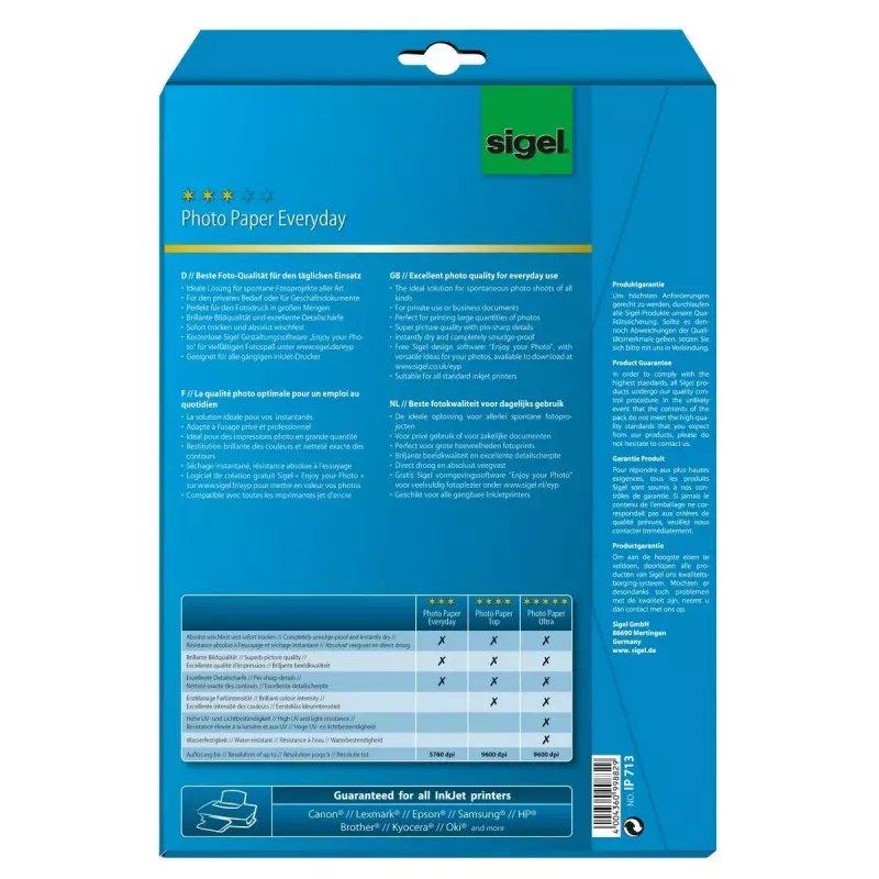 Drukas papīrs A4 Sigel IP713 Glancēts 20 loksnes Balts