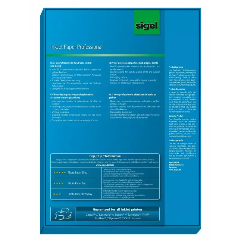 Printing Paper A4 Sigel IP288 Matte 200 Sheets balta