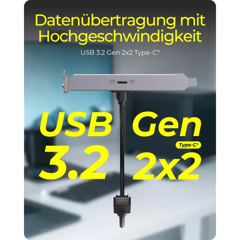 ICY BOX USB Type-C aizmugurējais panelis ar iekšējo USB Type-E savienotāju