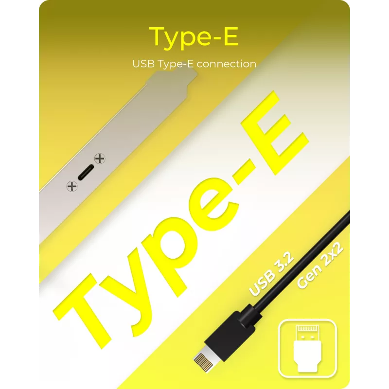 ICY BOX USB Type-C aizmugurējais panelis ar iekšējo USB Type-E savienotāju