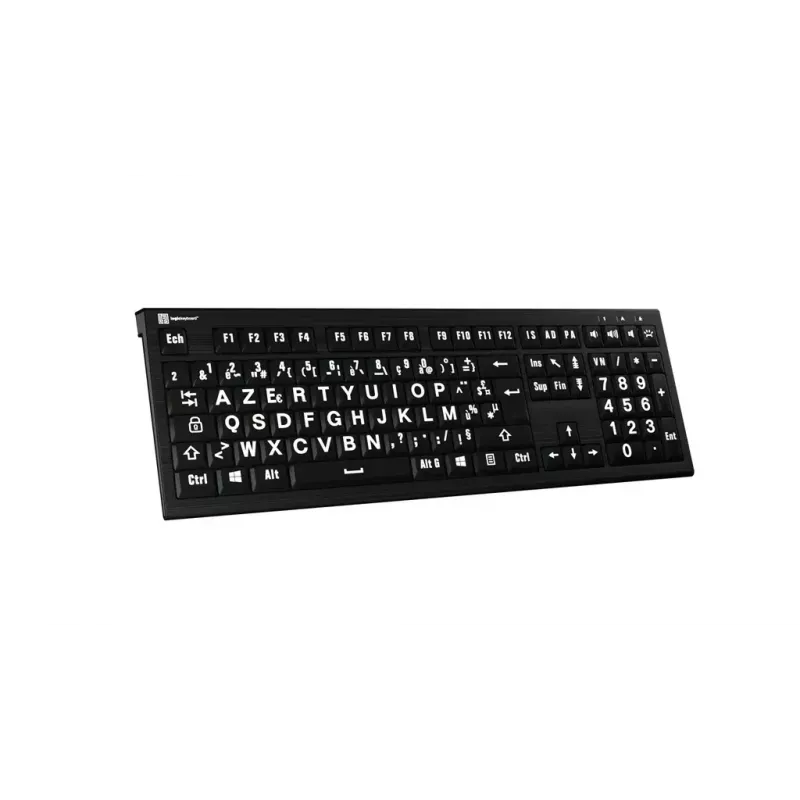 Tastatūra Logickeyboard LKB-LPWB-A2PC-FR Universāla USB AZERTY Franču Melna