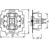 Elektriskais slēdzis 1P Busch-Jaeger 1413-0-0491 — 1 polu, 250 V maiņstrāva, 10 A, Zils metālisks, 71×71×25 mm
