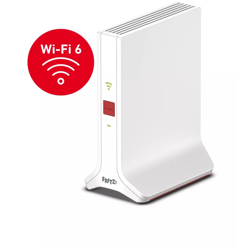 Wi‑Fi retranslators FRITZ Repeater 3000 AX Edition — Divjoslu 2.4/5 GHz, Wi‑Fi 6 (802.11ax), līdz 2400 Mbps, Gigabit Ethernet