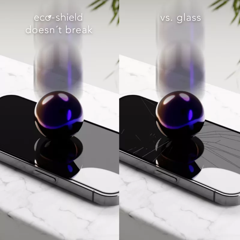 dbramante1928 Eco-Shield iPhone 13 13 Pro 14 Melns edge Putekļu un skrāpējumu izturīgs rūdīta stikla ekrāna aizsargs
