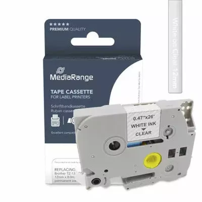 Uz etiķešu izgatavošanas lente MediaRange MRBTZ135 Brother TZ-135 saderība