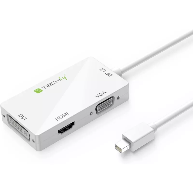 Techly Adapter 3 in 1 Mini DisplayPort (Thunderbolt) to HDMI / DVI / VGA IADAP MDP-COMBOF12