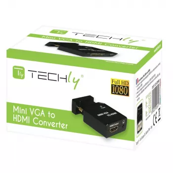Techly Mini pārveidotājs VGA un audio uz HDMI IDATA VGA-HDMINI