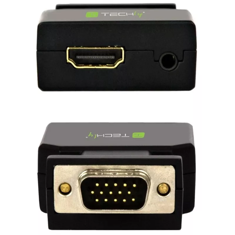Techly Mini pārveidotājs VGA un audio uz HDMI IDATA VGA-HDMINI