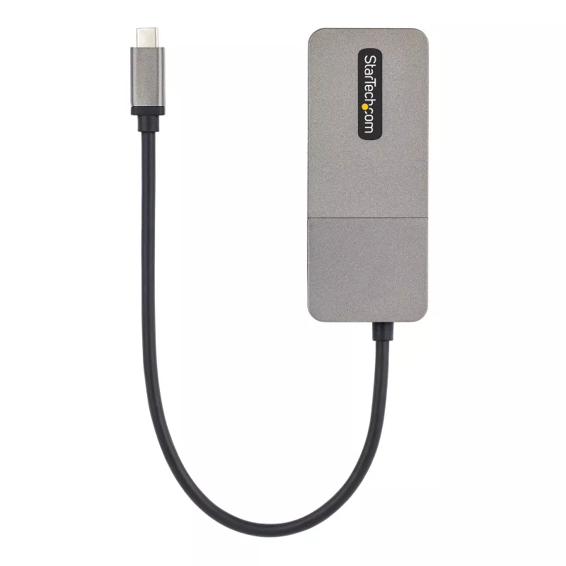 StarTech.com 3-Port USB-C Multi-Monitor Adapter, USB Type-C to 3x DisplayPort 1.4 MST Hub, Triple 4K 60Hz DP Laptop Display Extender / Splitter, HDR, Extra-Long Built-In kabelis - Windows Only