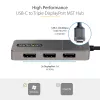 StarTech.com 3-Port USB-C Multi-Monitor Adapter, USB Type-C to 3x DisplayPort 1.4 MST Hub, Triple 4K 60Hz DP Laptop Display Extender / Splitter, HDR, Extra-Long Built-In kabelis - Windows Only