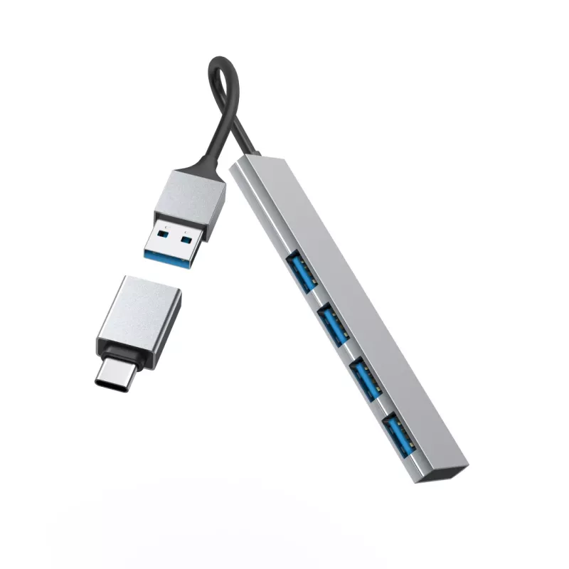 Hama 00200141 saskarnes centrmezgls USB 3.2 Gen 1 (3.1 Gen 1) Type-A 5000 Mbit/s Pelēks