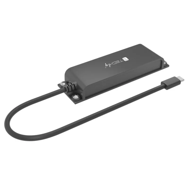 Techly IADAP-USBC-935 klēpjdatora dokstacija/portu replikators vadu USB 3.2 Gen 1 (3.1 Gen 1) Type-C melns