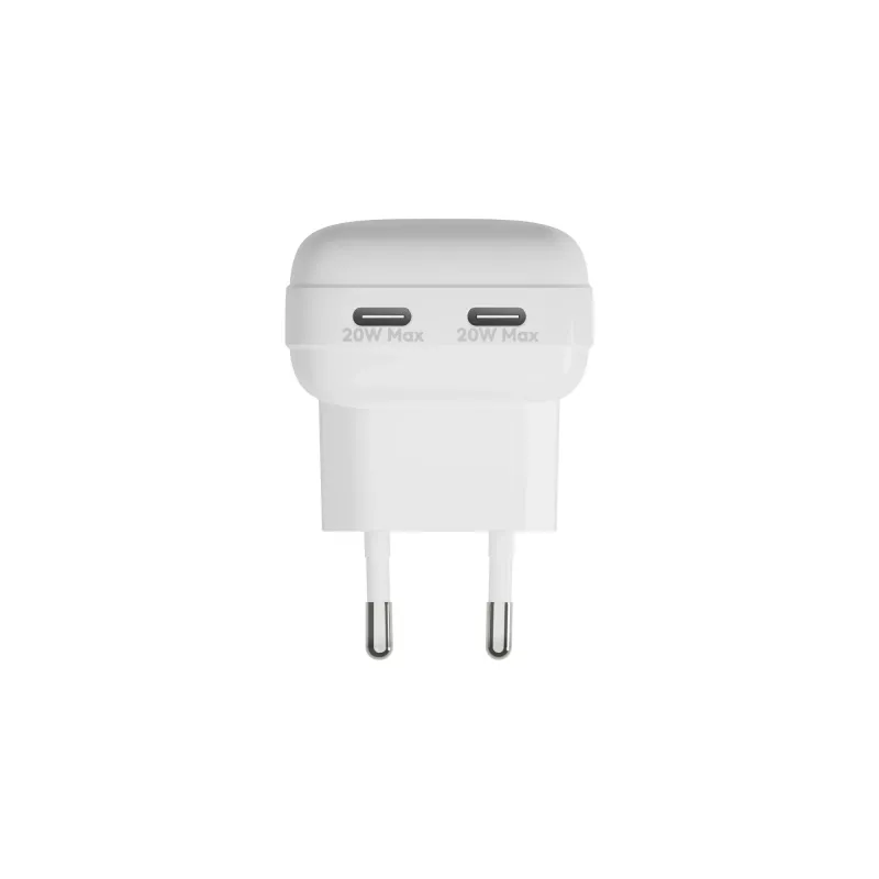 Wall Charger d bramante re-charge Pro EU plakans 2×USB-C 20W balta (indoor)