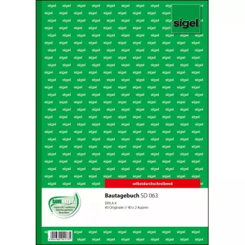 Biznesa veidlapa Sigel SD063 zaļa A4 120 lapas