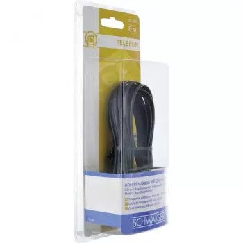 Tīkla kabelis Schwaiger 6,0 m RJ-11 - RJ-11 6 m Melns