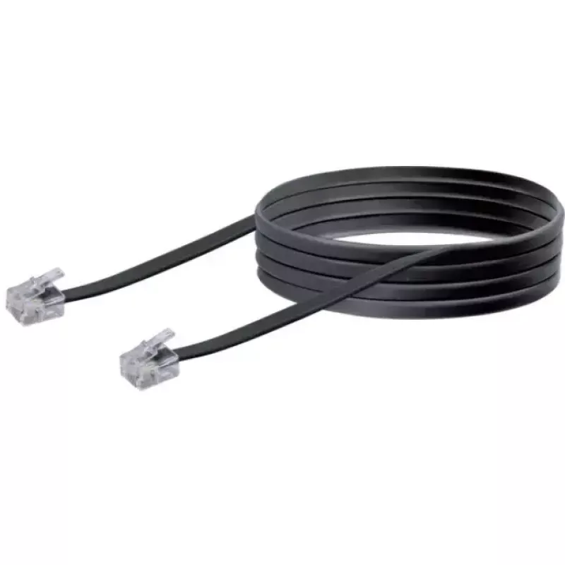 Tīkla kabelis Schwaiger 6,0 m RJ-11 - RJ-11 6 m Melns