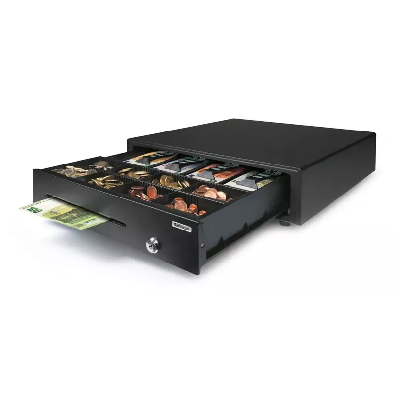 Elektroniskā kases atvilktne Safescan LD-4141, tērauda korpuss, 410×415×115 mm, melna, 6 atslēgas