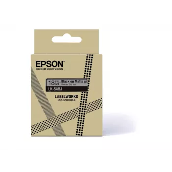 Epson matēta lente – pelēka/melna 18mm (8m) – LK-5ABJ, melns uz pelēka, LK, Rhino, LabelWorks LW-C410, LabelWorks LW-C610, 1,8 cm, 8 m