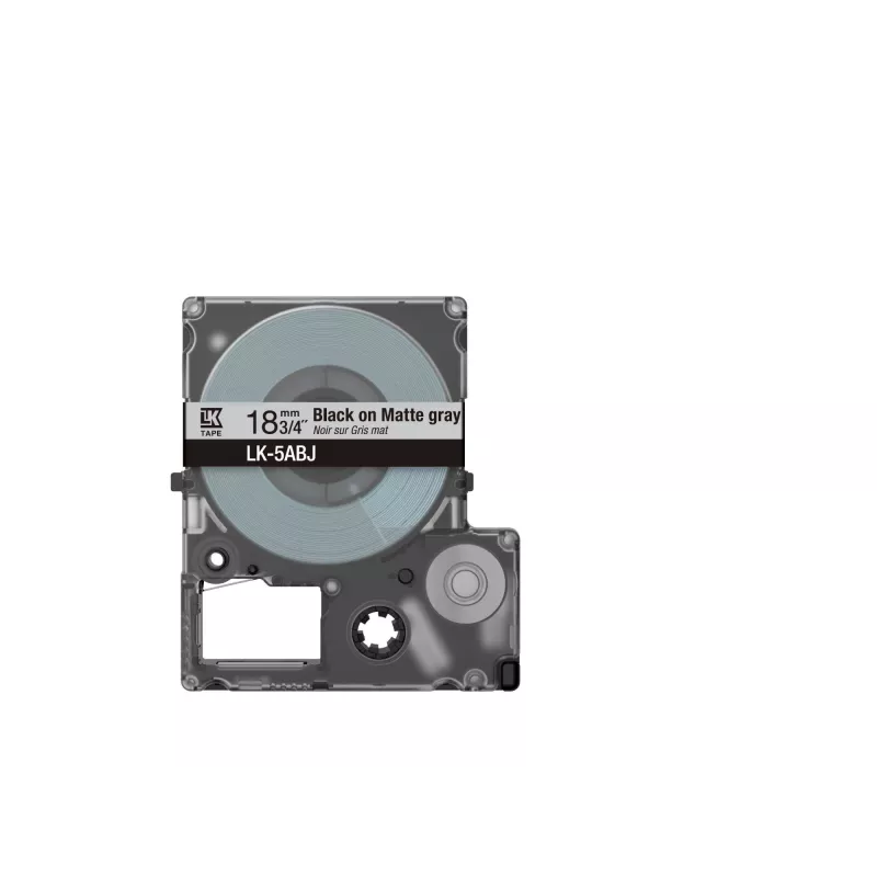 Epson matēta lente – pelēka/melna 18mm (8m) – LK-5ABJ, melns uz pelēka, LK, Rhino, LabelWorks LW-C410, LabelWorks LW-C610, 1,8 cm, 8 m