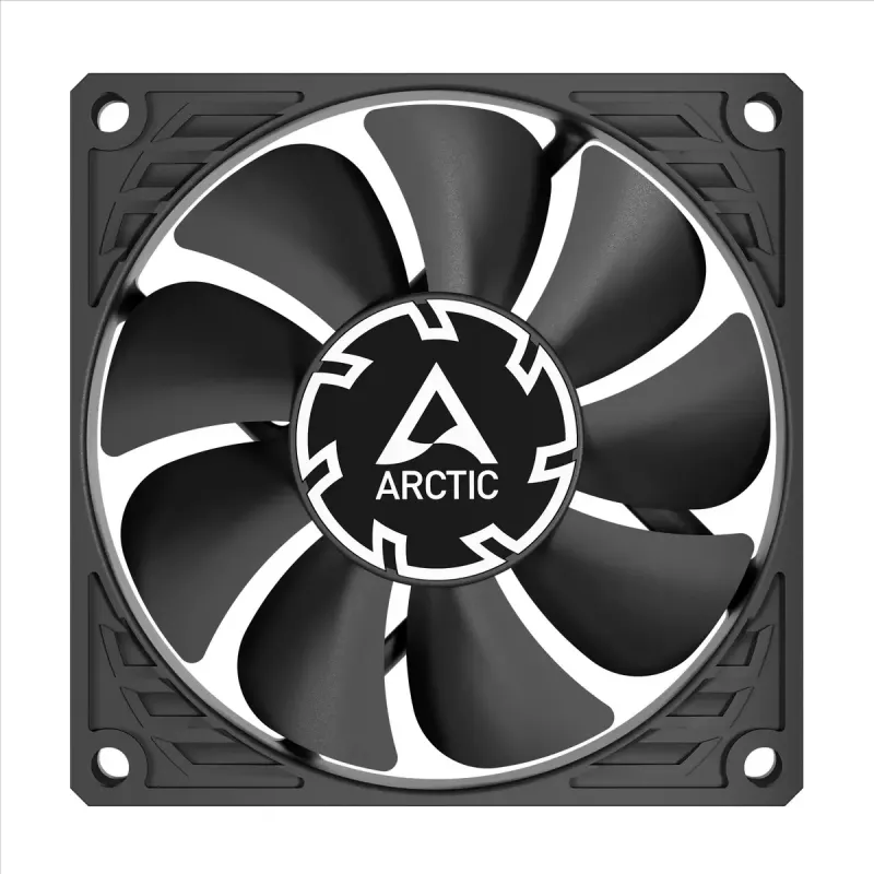 Ventilators Arctic P8 plāns PWM PST 80mm zema profila 38,23 m³/h šķidruma dinamiskais gultnis melns