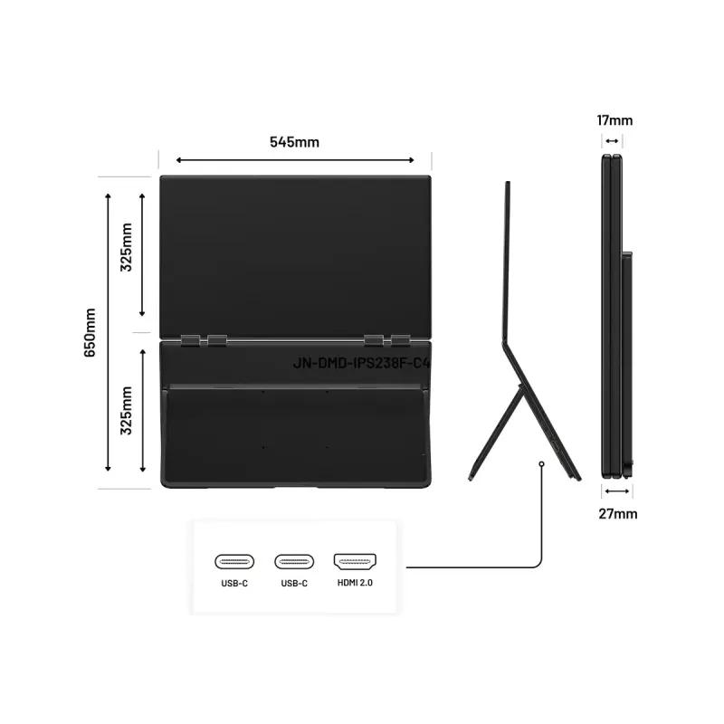 JAPANNEXT JN-DMD-IPS238F-C4 datora monitors 60,5 cm (23,8 collas) 1920 x 1080 pikseļi Full HD LCD melns